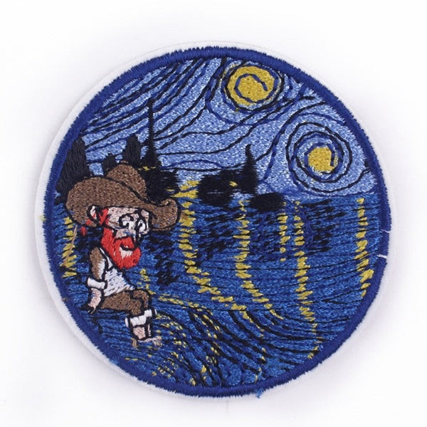 Van Gogh 'Starry Night | Rhône | Sitting' Embroidered Patches