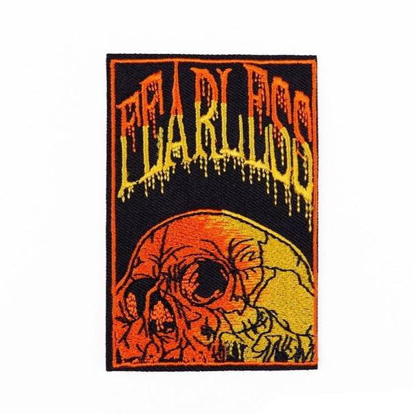 Halloween 'Scary Skull | Fearless' Embroidered Patch