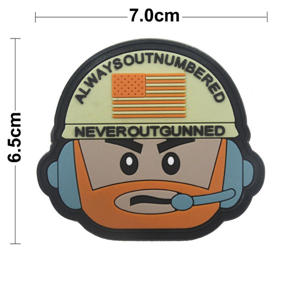 American Flag 'Always Outnumbered Never Outgunned' PVC Rubber Velcro Patch