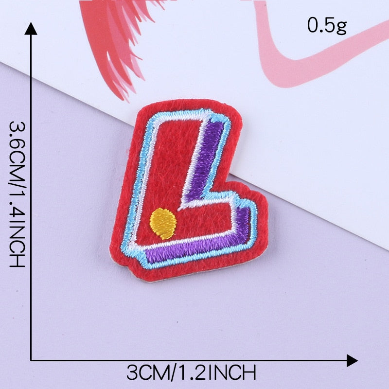 Cute Letter L 'Colorful' Embroidered Patch