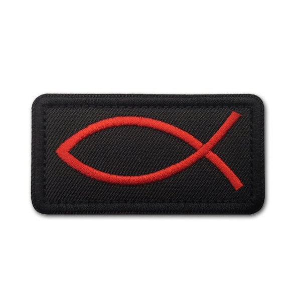 Ichthys Symbol Embroidered Velcro Patch