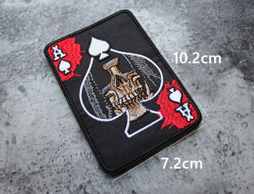 Ace of Spades 'Grim Reaper Skull' Embroidered Velcro Patch