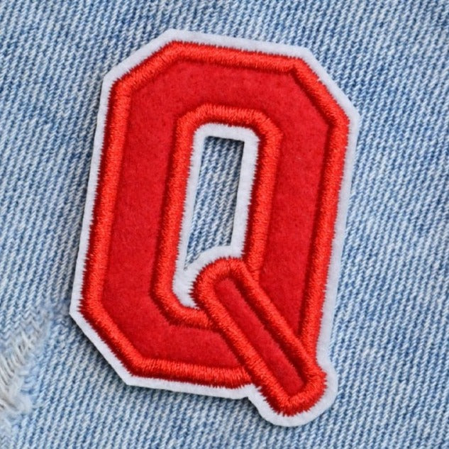 Letter Q 'Red' Embroidered Patch