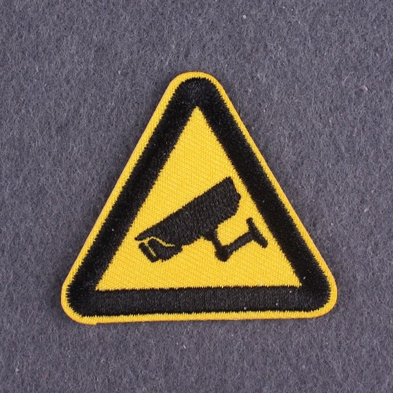 Warning Sign 'Cctv Cameras' Embroidered Patch