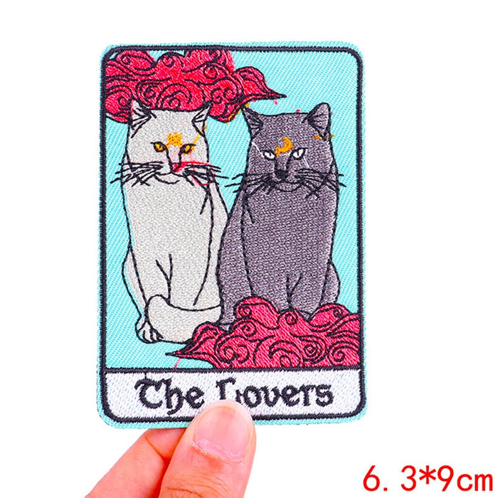 The Lovers 'White And Gray Cats' Embroidered Patch