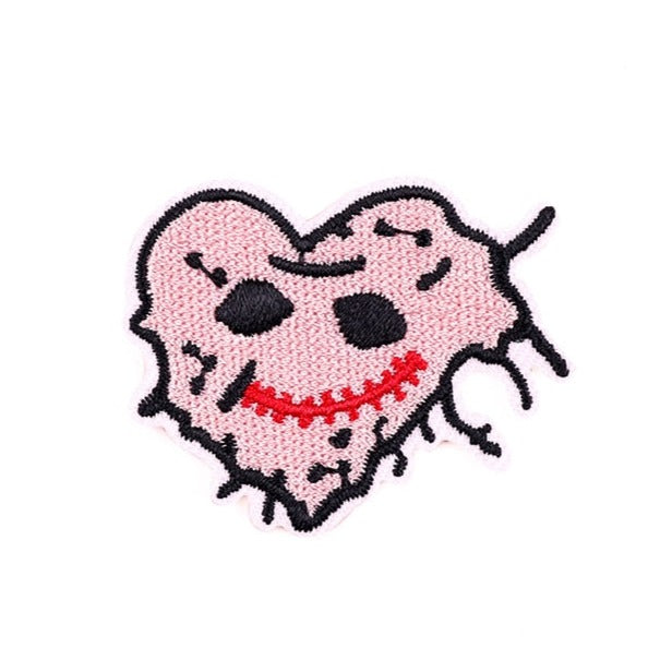 Halloween 'Tired Heart | Mouth Stitched' Embroidered Patch