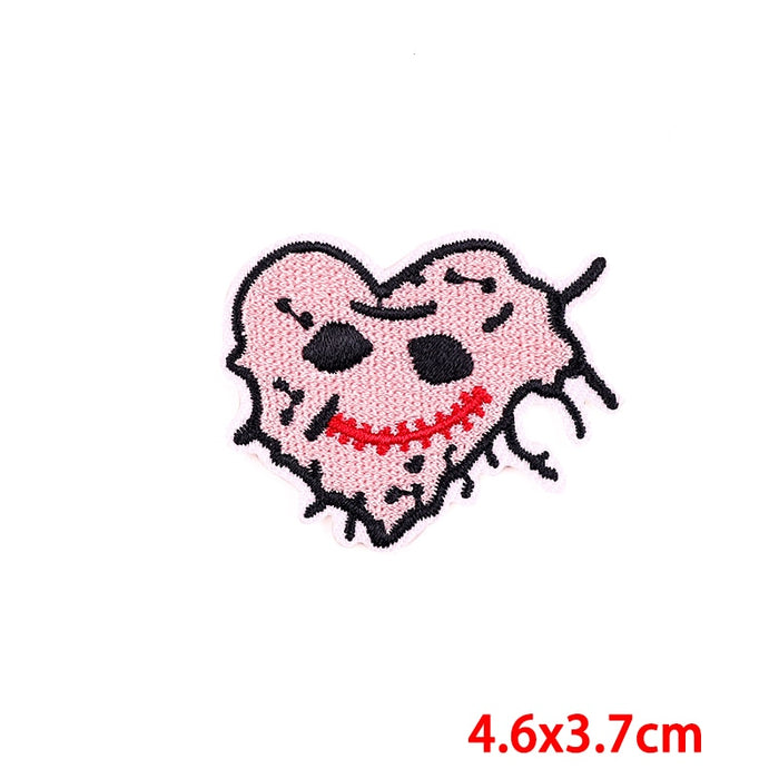Halloween 'Tired Heart | Mouth Stitched' Embroidered Patch