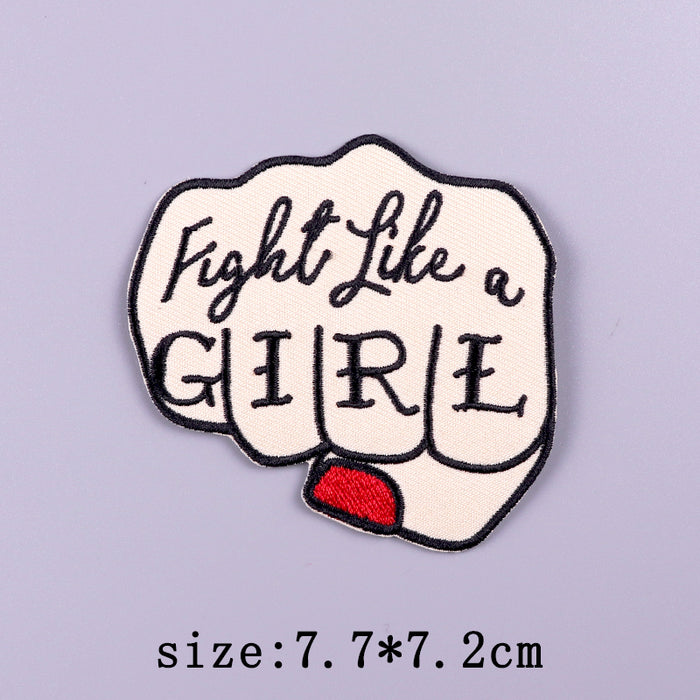 Fist 'Fight Like A Girl' Embroidered Patch