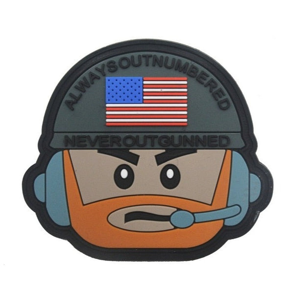 American Flag 'Always Outnumbered Never Outgunned' PVC Rubber Velcro Patch