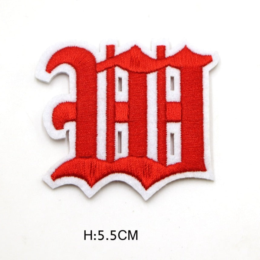 Gothic Font 'Letter W' Embroidered Patch