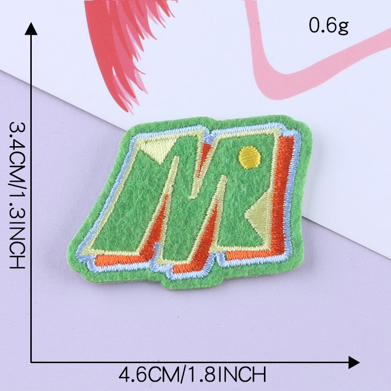 Cute Letter M 'Colorful' Embroidered Patch
