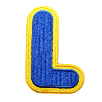Big Letter L 'Yellow and Blue' Embroidered Patch