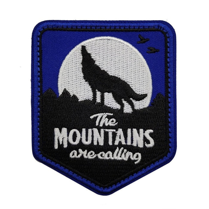 The Mountains Are Calling 'Wolf' Embroidered Velcro Patch