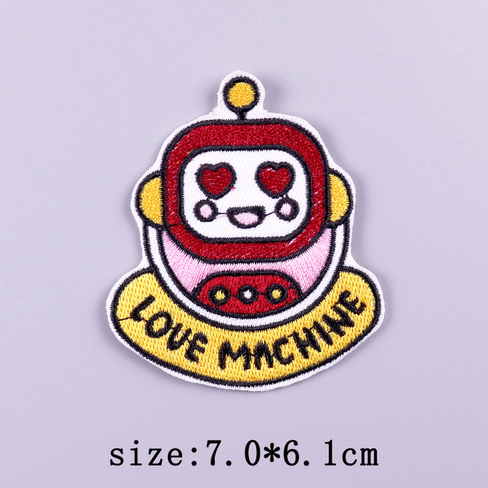 Cute 'Love Machine' Embroidered Velcro Patch