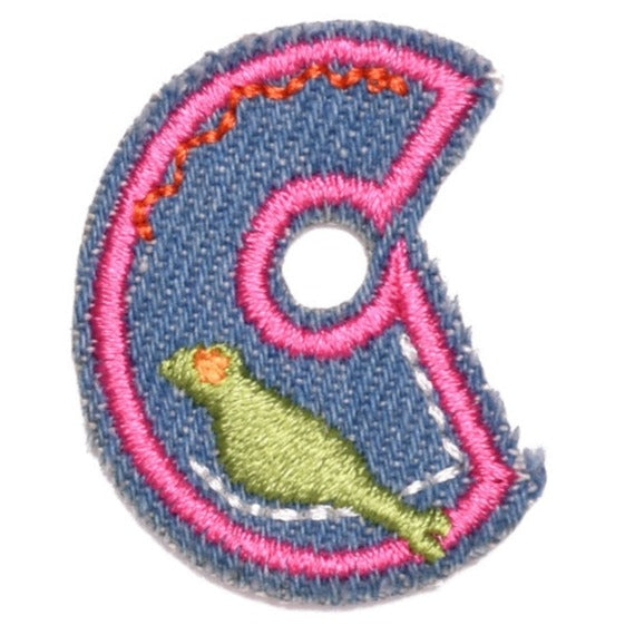 Letter C 'Denim Letter' Embroidered Patch