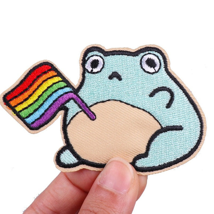 Cute Frog 'LGBT Pride Flag' Embroidered Patch