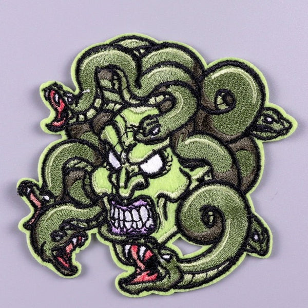 Snake-Haired 'Angry Medusa | Head' Embroidered Patch