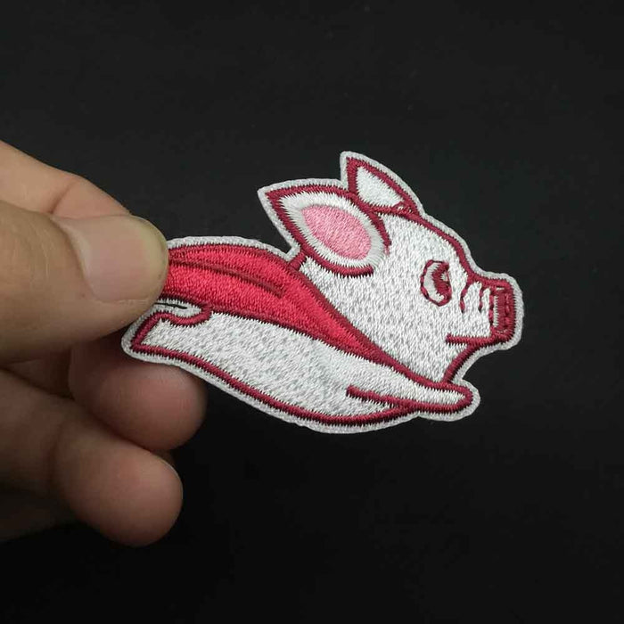 Cute 'Flying Pig' Embroidered Patch