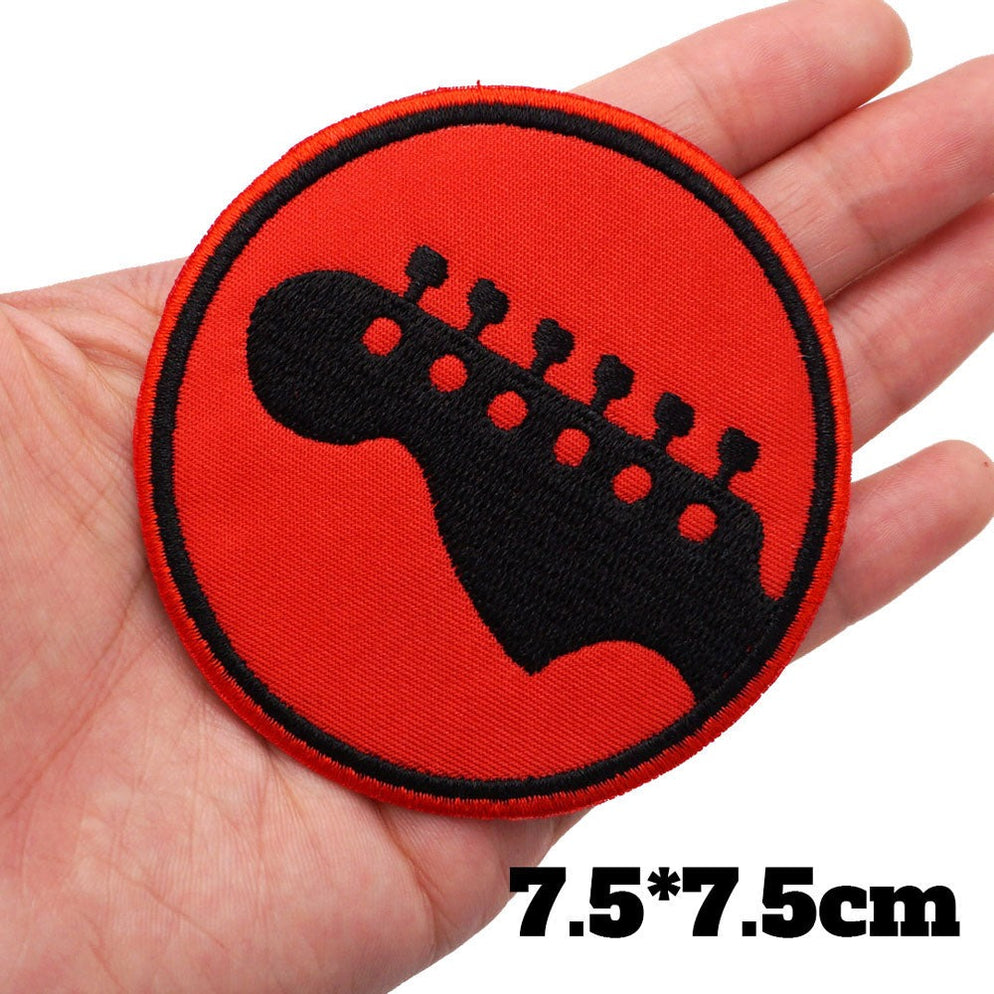 Guitar Headstock 'Six Tuning Pegs' Embroidered Patch — Little Patch Co
