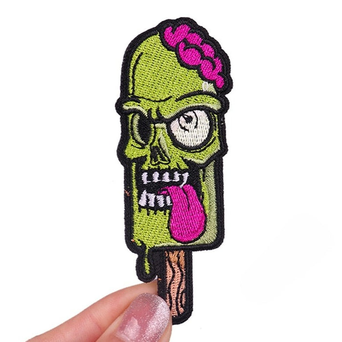 Skull 'Ice Cream Popsicle' Embroidered Patch