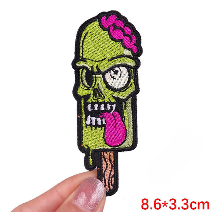 Skull 'Ice Cream Popsicle' Embroidered Patch