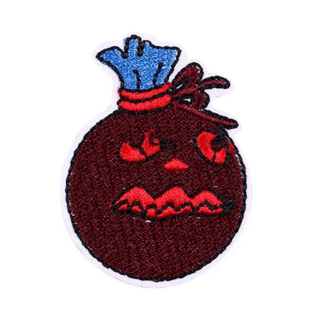 Halloween 'Brown Ball | Confused' Embroidered Patch