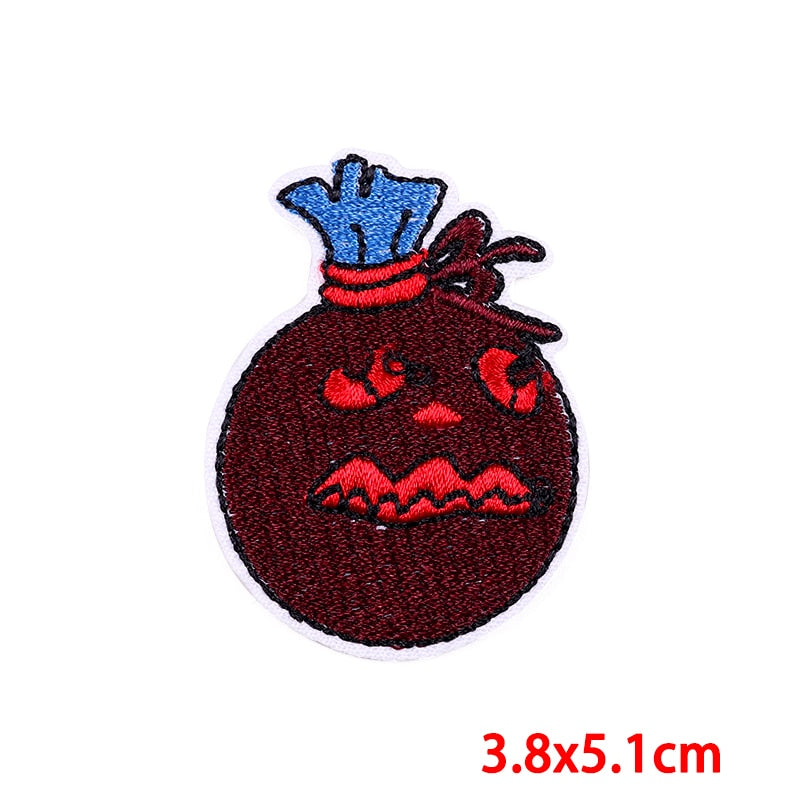 Halloween 'Brown Ball | Confused' Embroidered Patch