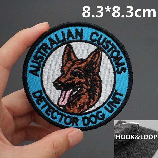 Military Tactical 'Australian Customs | Detector Dog Unit' Embroidered Velcro Patch