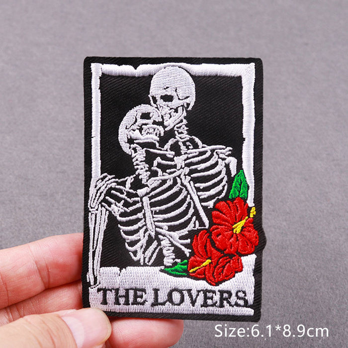 Skeleton Couple 'The Lovers | Flowers' Embroidered Patch