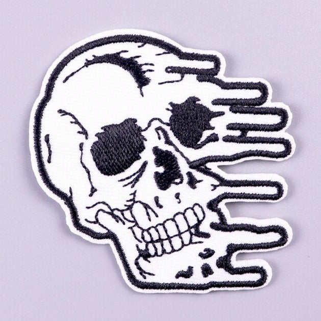 Cool 'Melting Skull' Embroidered Patch