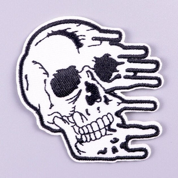 Cool 'Melting Skull' Embroidered Patch