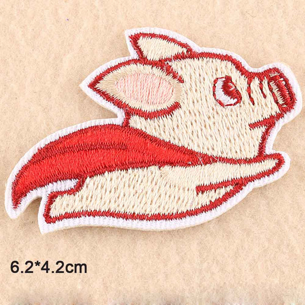 Cute 'Flying Pig' Embroidered Patch