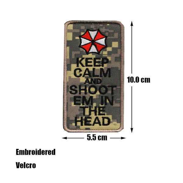 Resident Evil 'Keep Calm And Shoot Em In The Head | 3.0' Embroidered Velcro Patch