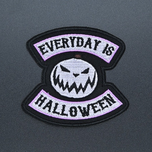 Creepy Pumpkin 'Everyday Is Halloween' Embroidered Patch