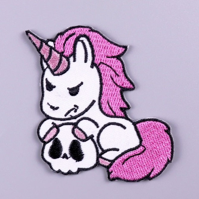 Cute 'Unicorn | Skull' Embroidered Patch