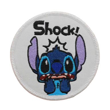 Lilo & Stitch 'Stitch | Shock! | Round' Embroidered Velcro Patch