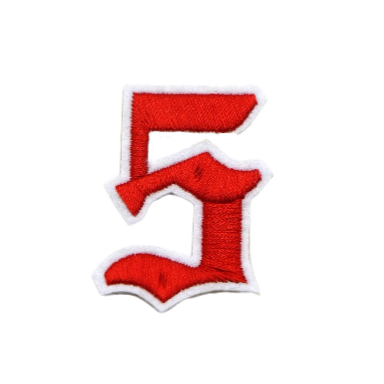 Gothic Number 'Five' Embroidered Patch
