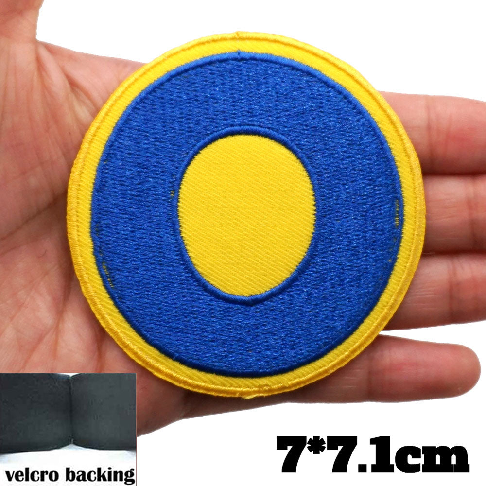 Big Letter O 'Yellow and Blue' Embroidered Velcro Patch