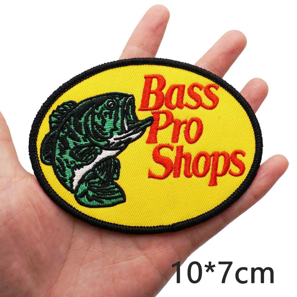 Fish 'Bass Pro Shops  Logo' Embroidered Velcro Patch — Little