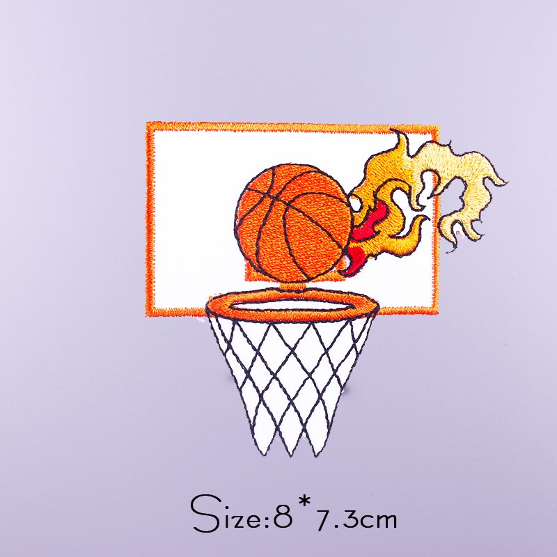 Basketball Ring 'Fire Ball' Embroidered Patch