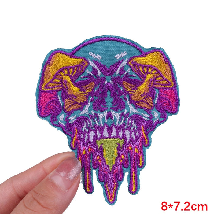 Skull 'Mushroom Skull | Melting' Embroidered Patch