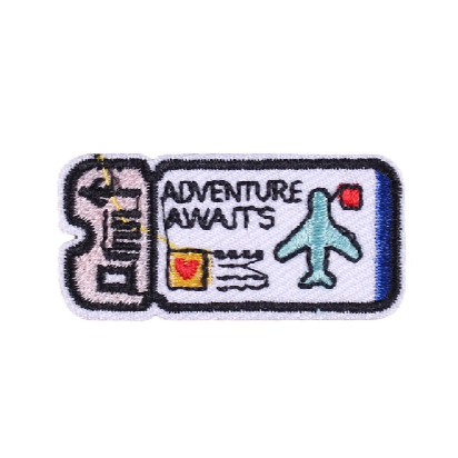 Air Ticket 'Adventure Awaits' Embroidered Patch