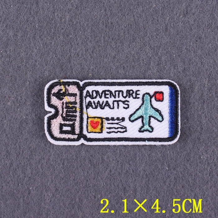 Air Ticket 'Adventure Awaits' Embroidered Patch