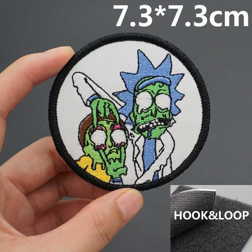 Rick and Morty 'Rock On And Melting Face' Embroidered Velcro Patch — Little Patch Co