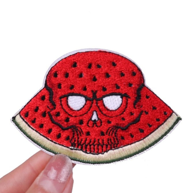 Skull 'Watermelon Skull | Sliced' Embroidered Patch