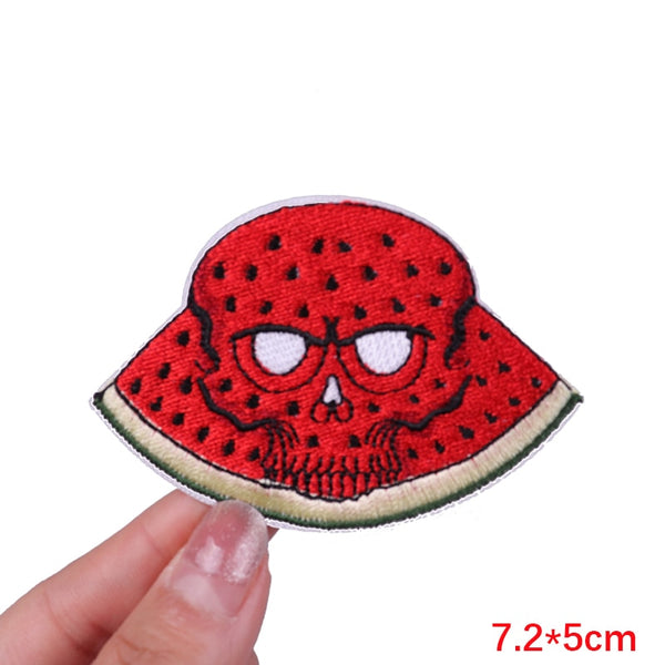 Skull 'Watermelon Skull | Sliced' Embroidered Patch