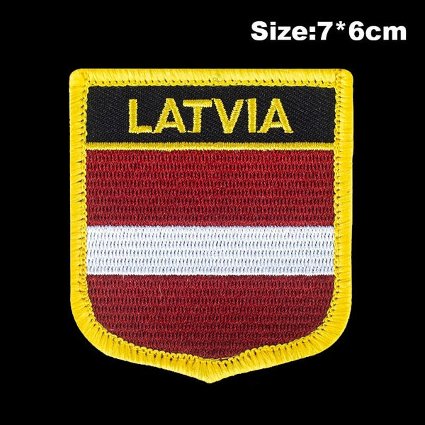 Latvia Flag Embroidered Velcro Patch