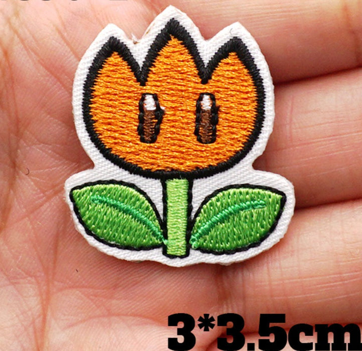 Super Mario Bros. 'Fire Flower | Orange Tulip-Like' Embroidered Patch