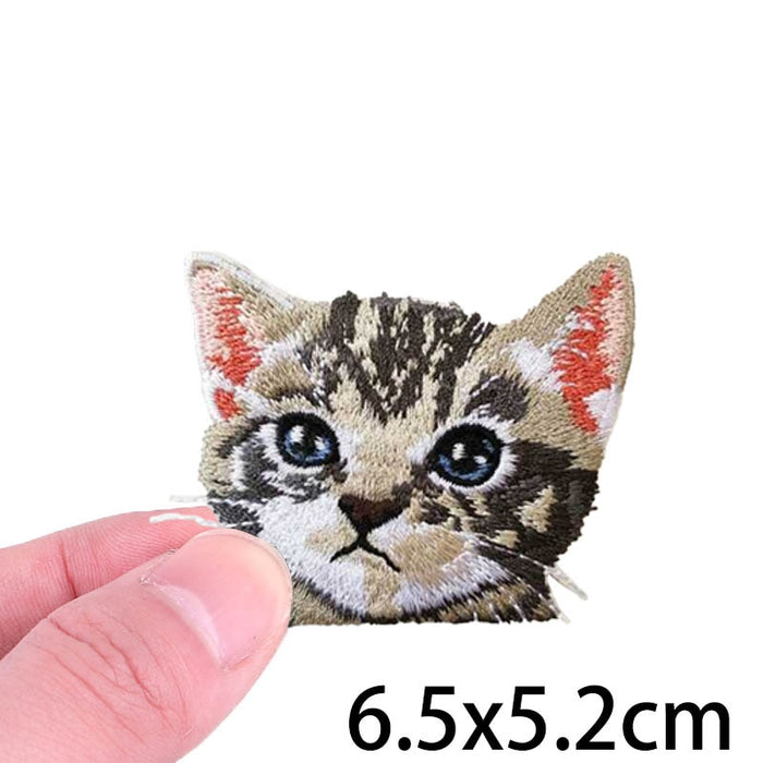 Cute Cat 'Calm Face' Embroidered Patch