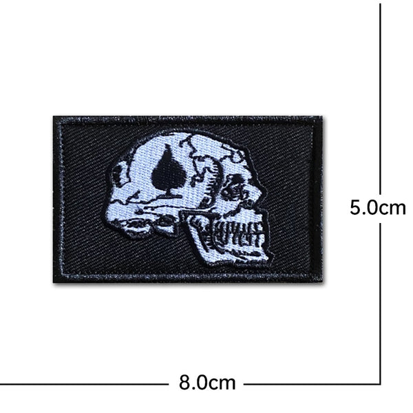 Stitched Skull 'Ace of Spades' Embroidered Velcro Patch